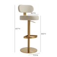 thumbnail image 2 of TOV Furniture Primrose Cream Textured Performance Fabric Adjustable Stool, 2 of 9