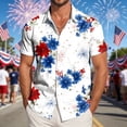 thumbnail image 3 of Leey-World Mens America 250 Anniversary Shirt Hawaiian Shirts for Men | Printed Men's Casual Short Sleeve Button-Down Shirts, Patriotic Style(White,L), 3 of 8