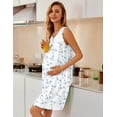thumbnail image 3 of Ekouaer Nightgowns for Women Button Up Sleepshirt Tank Sleeveless Nightshirt Soft Sleepwear with Pockets, 3 of 6