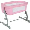 GAHACONNIE Baby Bassinet Height Adjustable Crib for Baby Portable Bedside Sleeper with Wheels Carry Bag Breathable Mesh for Newborn/Infant Easy to Assemble (Pink)