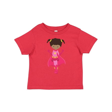 

Inktastic Superhero Girl African American Girl Pink Cape Gift Toddler Toddler Girl T-Shirt