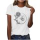 thumbnail image 1 of Tops de Ajuste Suelto para las Mujeres Sudadera Casual Impresa Manga Corta Cuello Redondo Superior, Poliéster, 1 of 4