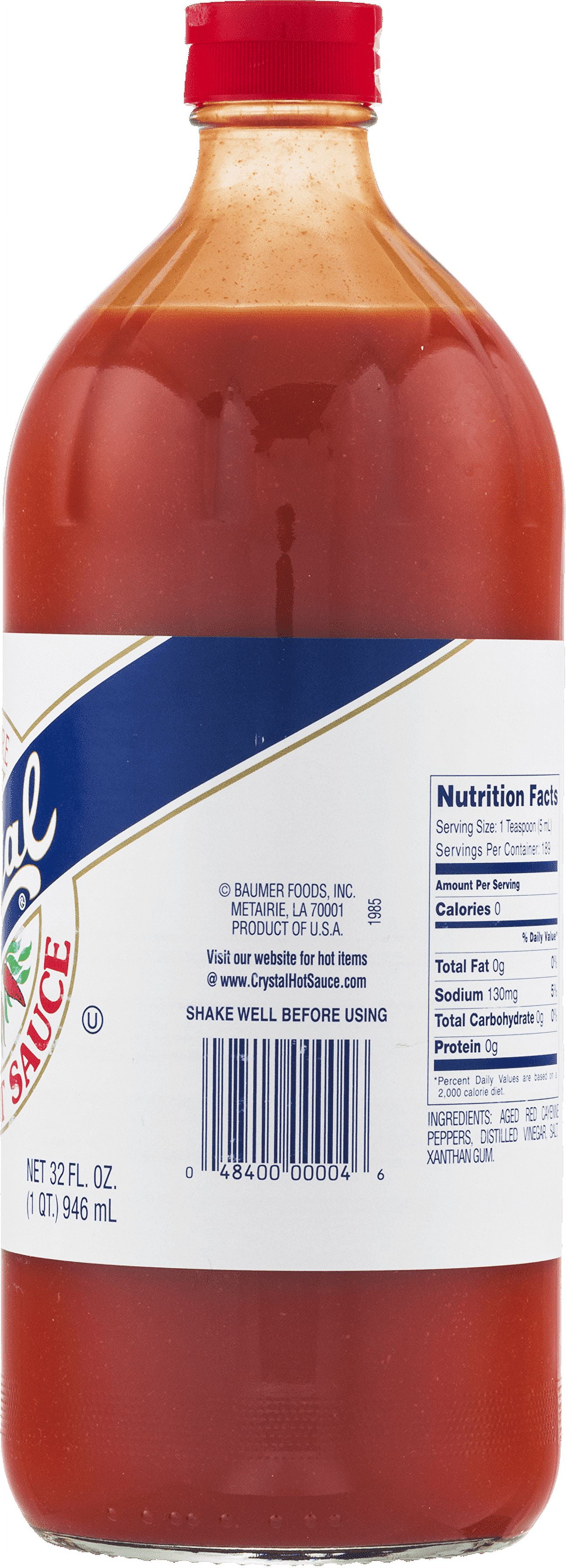 (3 pack) Louisiana Crystal Pure Hot Sauce 32oz; Allergan Free