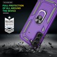thumbnail image 5 of Galaxy S22 Plus Case, Samsung S22 Plus Case with HD Screen Protector, [Military-Grade] Magnetic Ring Holder Kickstand Shockproof Protective Phone Case for Samsung Galaxy S22 Plus, Purple, 5 of 7