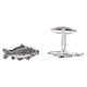 thumbnail image 2 of Gemelos de trucha marrón de peltre inglés fino - En caja de regalo - Gemelos de pez de pesca, 2 of 5