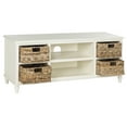 thumbnail image 3 of SAFAVIEH Rooney Solid Entertainment Unit with 4 Wicker Baskets, Distressed White, 3 of 7