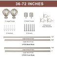 thumbnail image 6 of Double Curtain Rods for Window 36-72", Brushed Nickel Double Curtain Rods with Round Cage & Barrel Finials, Adjustable Double Rod Curtain Rod, 1-Inch Front and 5/8 Inch Back Double Drapery Rod, 6 of 7