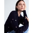 thumbnail image 4 of Free Assembly Women's and Women's Plus Cotton Cable Knit Sweater, Midweight, Sizes XS-4X, 4 of 5