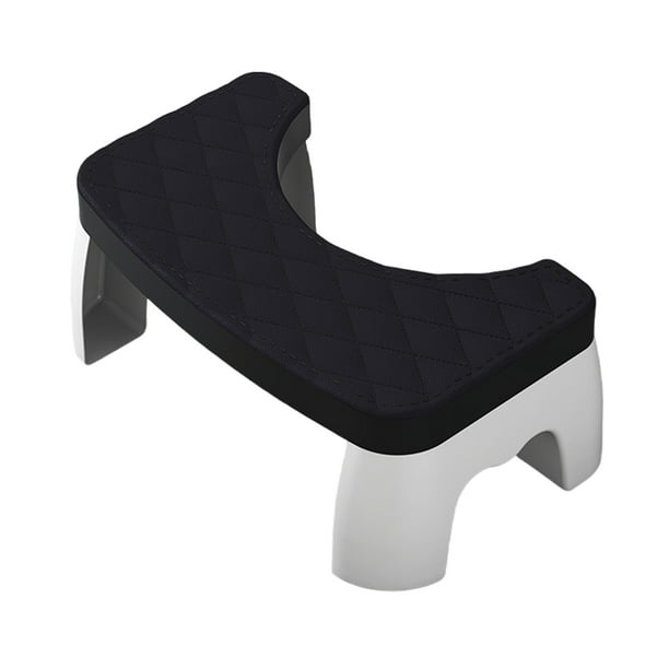Toystoory Banquito para baño con ángulo elevado de confort, solución de almacenamiento superpuesta, taburete de baño integrado Almacenamiento y organización del hogar negro