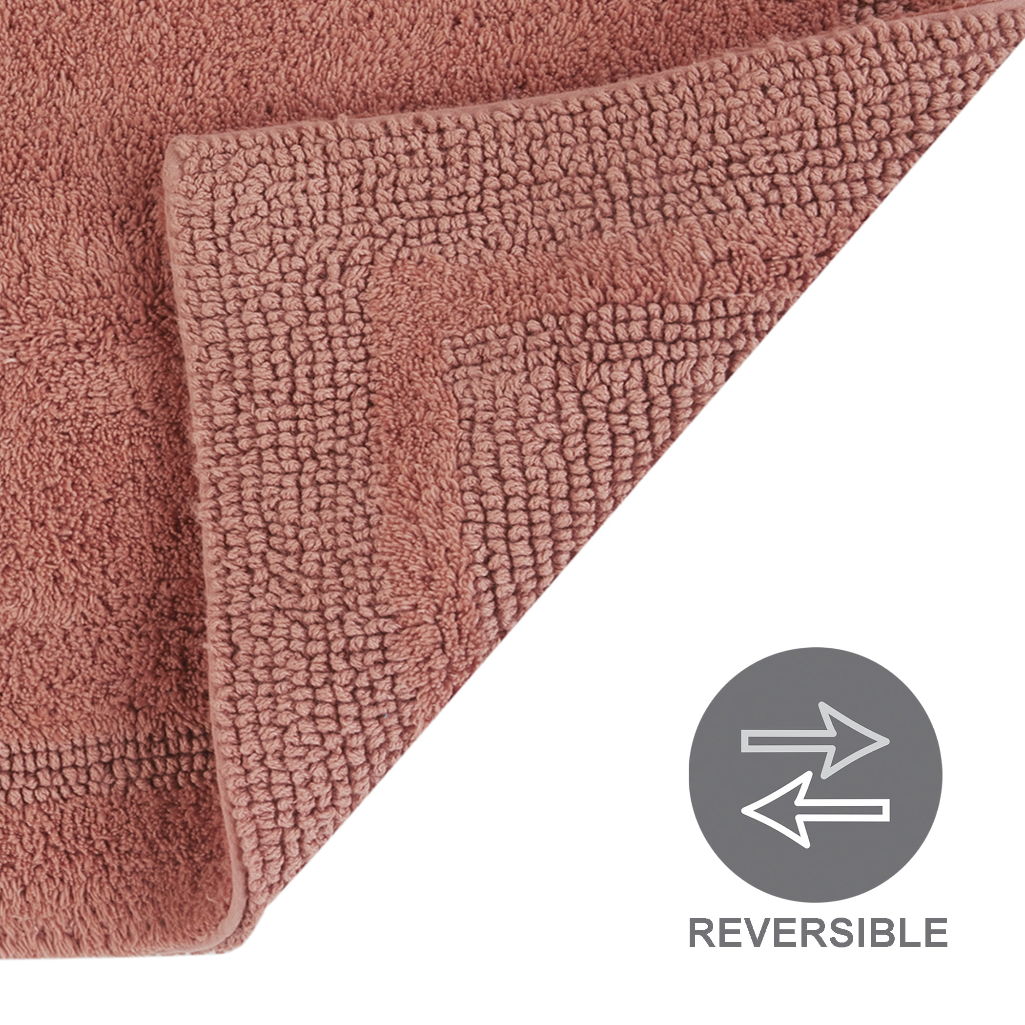 Better Homes & Gardens Cotton Reversible Bath Rug, Old Rose, 17" x 24"
