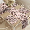 thumbnail image 2 of Ambesonne Brown Floral Table Runner & Placemats, Graphic Flower Shaped, Placemat 4 pcs + Runner 14"x72", Burgundy Chocolate, 2 of 2