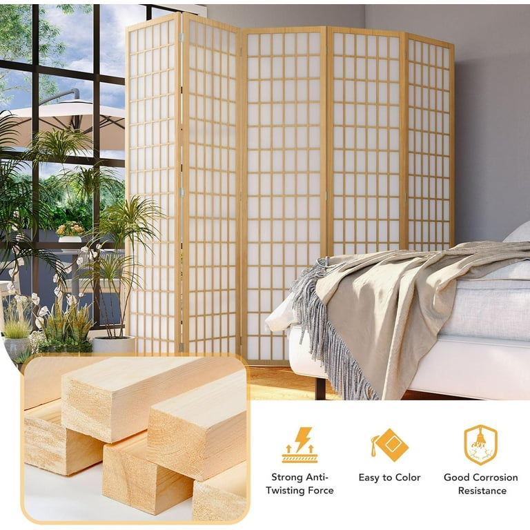 JOSTYLE Decorative Indoor Partition, 6 Panel Shoji Screen