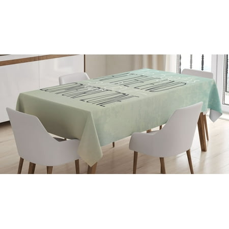 End Table Cloth Cover Lifestyle Decor Tablecloth, Motivational Life Begins at the End of Your Comfort Zone Quote Concept Print, Rectangular Table Cover for Dining Room Kitchen, 52 X 70 Inches, Mint, by Ambesonne ()