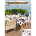 thumbnail image 5 of Outdoor Tablecloth with Umbrella Hole for Patio/Picnic/Party/Camping, Wooden Grain Waterproof Table Cloth Rectangle Table Cover Washable, Red Country Texas Star Branches Berry (60"x 84"), 5 of 8