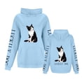 thumbnail image 1 of LUCKILY DOG Women's Long Sleeve Hoodie With Double Cat Print Pullover Sweatshirt, 1 of 6