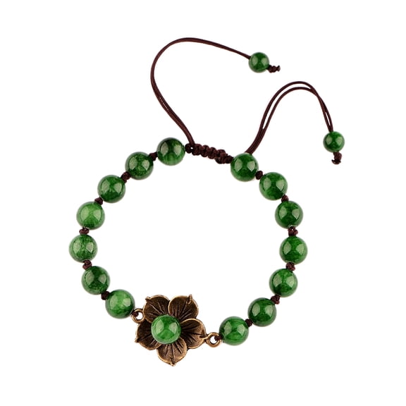 ELAYARD Green Aventurine Bracelet Alloy 1Pcs Ethnic Jewelry Durable Women
