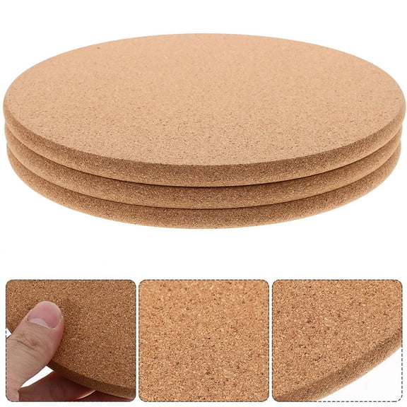 Raindrops Hemoton 20pcs Round Cork Coasters for Kitchen Hot Plates Drinks Insulated Mats Pots Place Mats for Dining Table