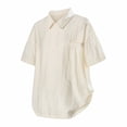 thumbnail image 2 of QIUOMBBP Casual Polos Shirts for Men Summer Big and Tall Lightweight Outdoor Travel Tees Short Sleeve Lapel Collared Tops with Pocket Beige M, 2 of 7