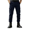 thumbnail image 5 of Smsaxvxz Cargo Pants for Men Fashion Elastic Waist Soft Long Joggers Pants Travel Climbing Trousers with Multi Pockets Dark Blue S, 5 of 6