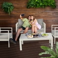thumbnail image 2 of Ktaxon 4 Pieces Cast Aluminum Sofa Set, Metal Sofa Set for Patio and Garden with Cushion, White, 2 of 7