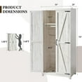 thumbnail image 3 of Papajet 70" Large Armoire Wardrobe Closet with Hanging Rod & Barn Doors, Distressed White, 3 of 8