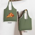 thumbnail image 3 of XMXT Canvas Tote Bag, Melting Cheese Pizza Green Large Handbag for Women, Shopping Working Travel, 3 of 7