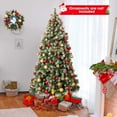 thumbnail image 3 of Costway 6.5 FT Artificial Christmas Tree Hinged w/ 420 Warm LED Lights & 207 Red Berries, 3 of 10