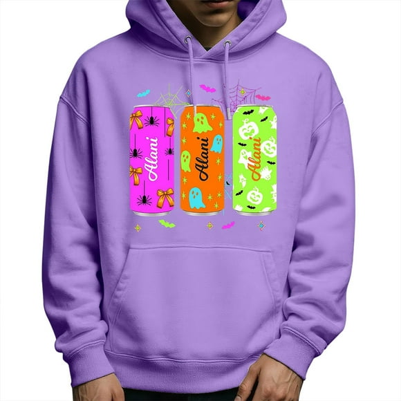 LUOGENLI Mens Hoodies Pullover Camo Halloween Graphic Hoodie Pullover Warm Sweatshirt with Print for Casual Streetwear and Comfort Men's Fashion Hoodies & Sweatshirts White Purple Size XXL