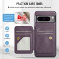 thumbnail image 4 of ELEHOLD Case for Google Pixel 7 Pro, Shockproof Magnetic Leather Wallet Case with Hand Grip & Kickstand & RFID Blocking,Purple, 4 of 5