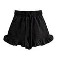 thumbnail image 7 of NAISIBABY Girls Cotton Shorts, Cute Ruffles Soft Casual Elastic Waist Summer Active Shorts Black Size 2, 7 of 7