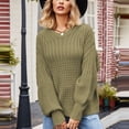 thumbnail image 2 of BLVB Womens Casual Fall Sweaters Long Sleeve Ribbed Knit Sweater Loose Soft Crewneck Pullover Jumper Tops, 2 of 7