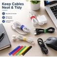 thumbnail image 3 of 100 Pack Adjustable 7.9 Inch Fastening Cable Ties, Cord Organizers for Electronics, Home and Office, TIKA, 3 of 7
