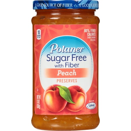 Polaner Sugar Free Peach Jam With Fiber, 13 Oz