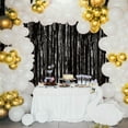 thumbnail image 6 of Black Fringe Curtain Party Streamers 3 Pack 3.3x6.6 Ft Foil Fringe Backdrop Curtains for Birthday Wedding Bridal Baby Shower Halloween Decor Tinsel Streamers Black Party Decorations Door Streamers, 6 of 7