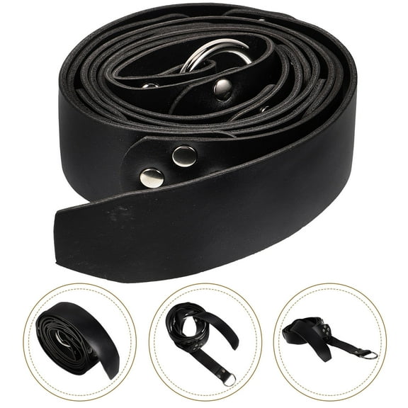 WHAMVOX  Leather Belt Halloween Medieval Man Belts for Men Ladies Black