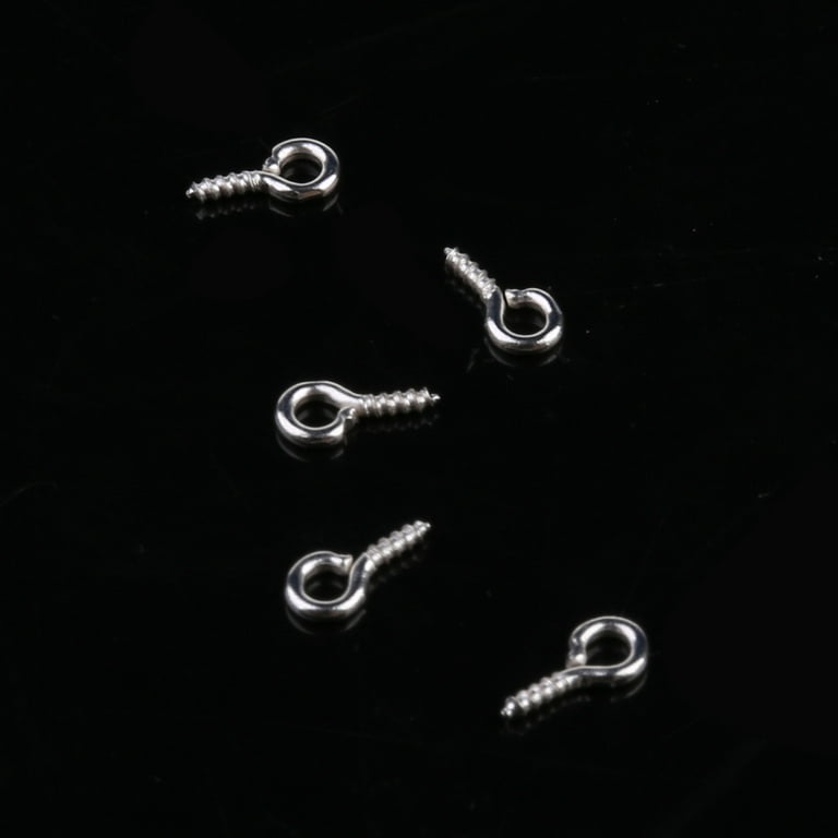 500PCS Small Screw Eye Pins 4 x 8mm Eye Pin Hooks Eyelets Screw Threaded