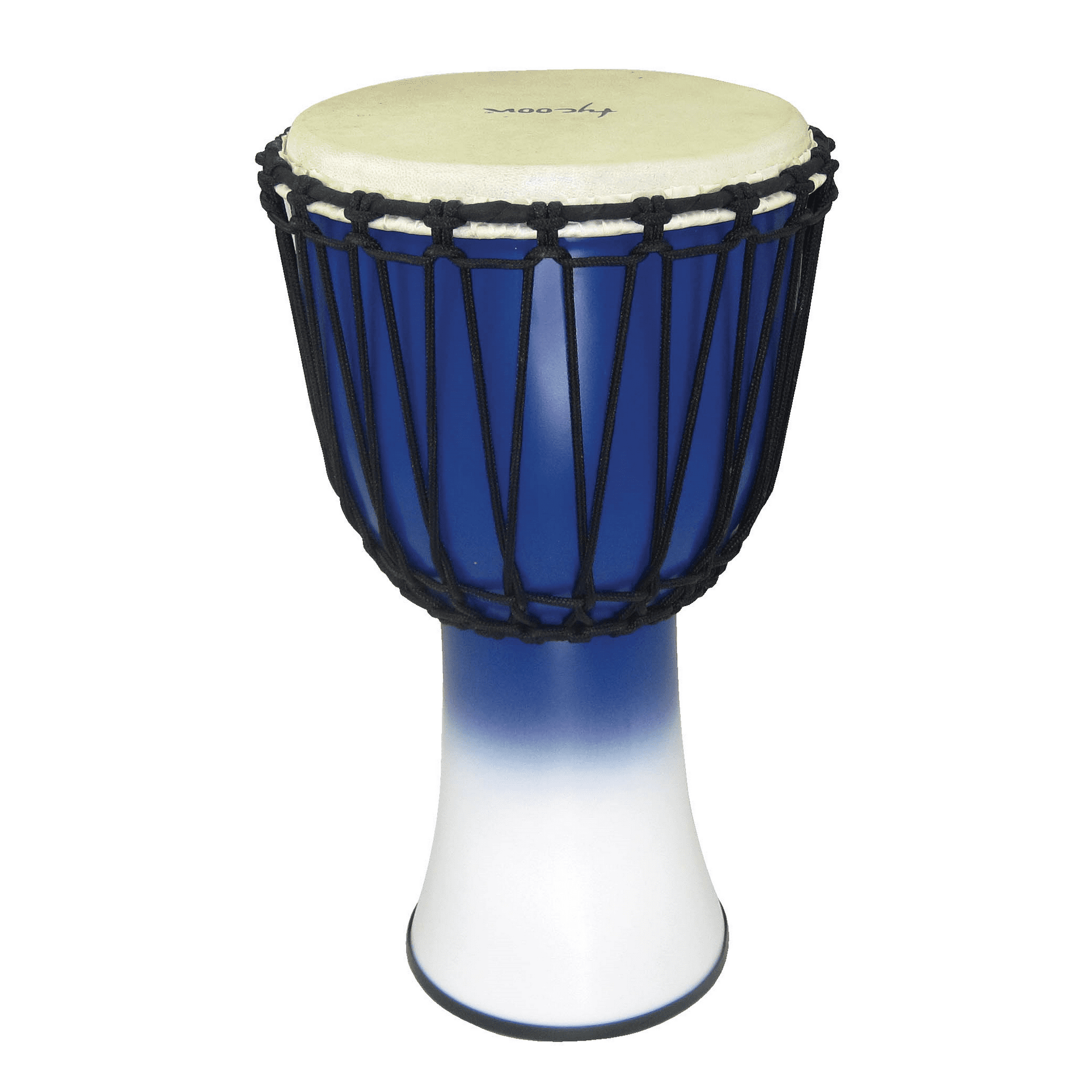 10 FIBERGLASS ROPE TUNED DJEMBE WITH BLUE AND WHITE FINISH