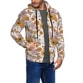 thumbnail image 2 of Wukai Sunflowers And Butterflies Print Men's Zip-Up Hoodie,Fleece Full-Zip Hoodie for Men, Hooded Sweatshirt-XX-Large, 2 of 5