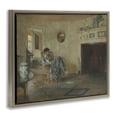 thumbnail image 4 of Stupell Industries Classical Rainy Day Girl People Painting Brown Floater Framed Canvas Art Print Wall Art, 21 x 17, 4 of 10