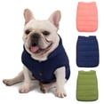 thumbnail image 1 of Flmtop Bulldog Solid Color Cotton Vest Button Closure Jacket Dog Clothes Pet Supplies Watermelon Red, 1 of 9