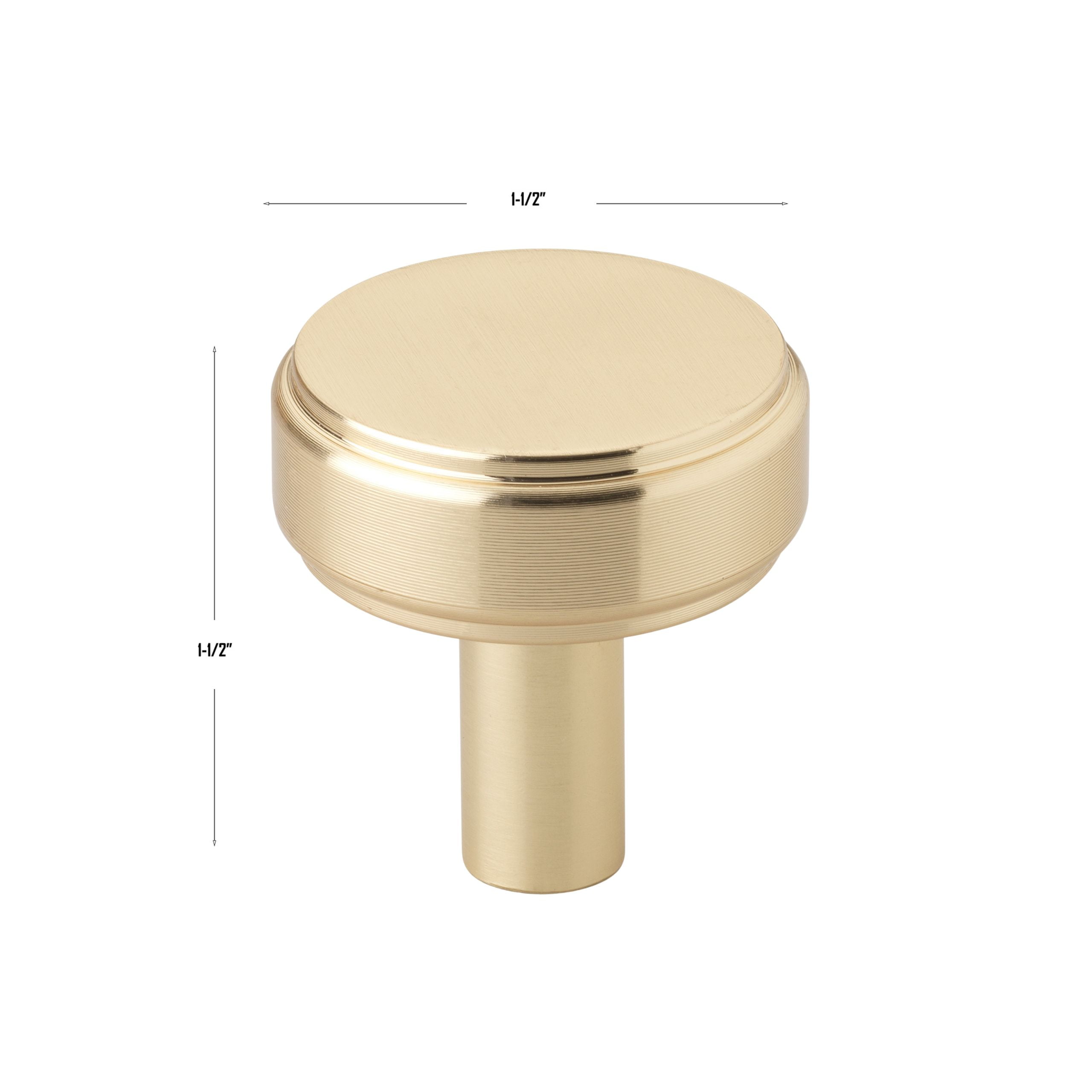 GlideRite 1-1/2 in. Solid Round Cabinet Knob, Champagne Gold