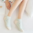 thumbnail image 4 of Limei 3 Pairs Cartoon Print Women Low Cut Breathable Cotton Short Ankle Boat Socks, 4 of 7
