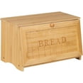 thumbnail image 2 of Vintage Large Wood Bread Box for Kitchen Counter, Retro Design Single Layer Bamboo Large Capacity Food Storage Bin (White), 2 of 8