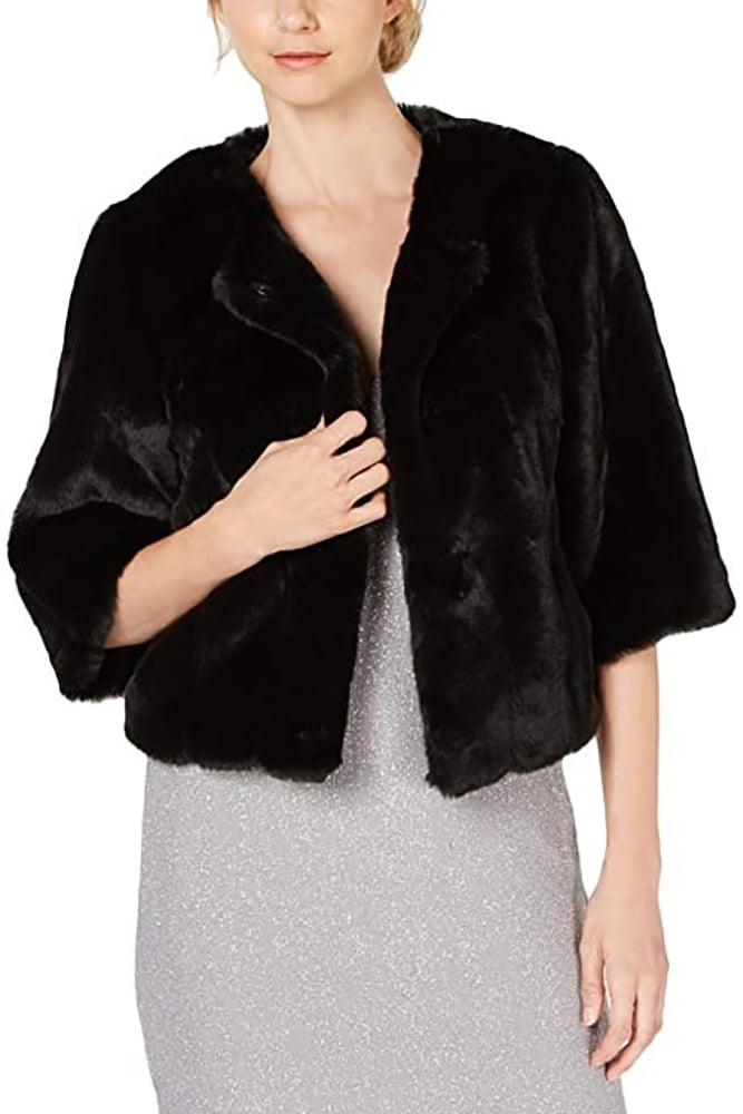Calvin Klein - Calvin Klein Womens Faux Fur Warm Cropped Jacket in ...
