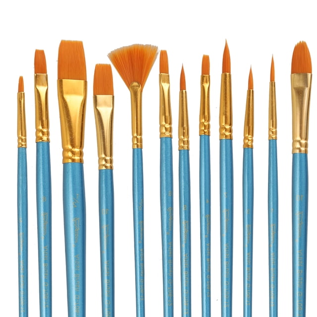 Juego de pinceles de pintura acrílica, 32/12 piezas de pinceles de artista de punta, pinceles de nailon para pintura de acuarela al óleo, pintura de modelo de cara y cuerpo, arte de uñas sidaley SH1105-70