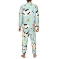 thumbnail image 5 of Kll Cute Cows Sleepwear Mens Flannel Pajamas,Long Cotton Pj Set, 5 of 9