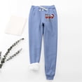 thumbnail image 2 of Lovskoo 2024 Christmas Sweatpants for Women High Waisted Fleece Lined Wine Glass Print Leggings Thick Warm Workout Active Joggers Pants Elastic Drawstring Lounge Bottoms with Pockets Blue, 2 of 9