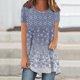 thumbnail image 1 of Fiudx Ropa de Mujer Top de Cuello Redondo de Manga Corta Raglán Largo con Espalda Corta y Estampado Informal para Mujer, 1 of 5