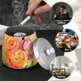 thumbnail image 4 of Yayeee Ashtray with Lid for Cigarette Smokeless Stainless Steel Home Ash Holder, Pink Abstract Floral, 4 of 7
