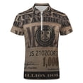 thumbnail image 4 of 1 Million Dollar Bill Men Zipper T-shirt Summer Casual Short Sleeve T-shirt Top, 4 of 7